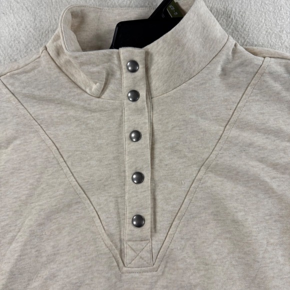 Time and Tru Womens XL 16/18 Button Up Mock Neck Sweatshirt Pullover Long Sleeve - Picture 4 of 11